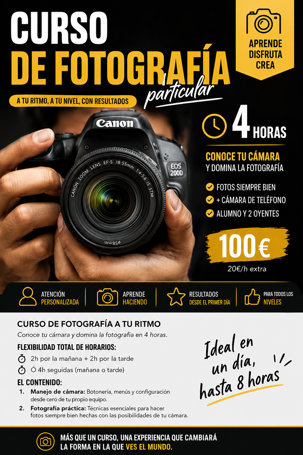 Curso de fotografía particular Soria Aprende tu Cámara Aprende a hacer fotos