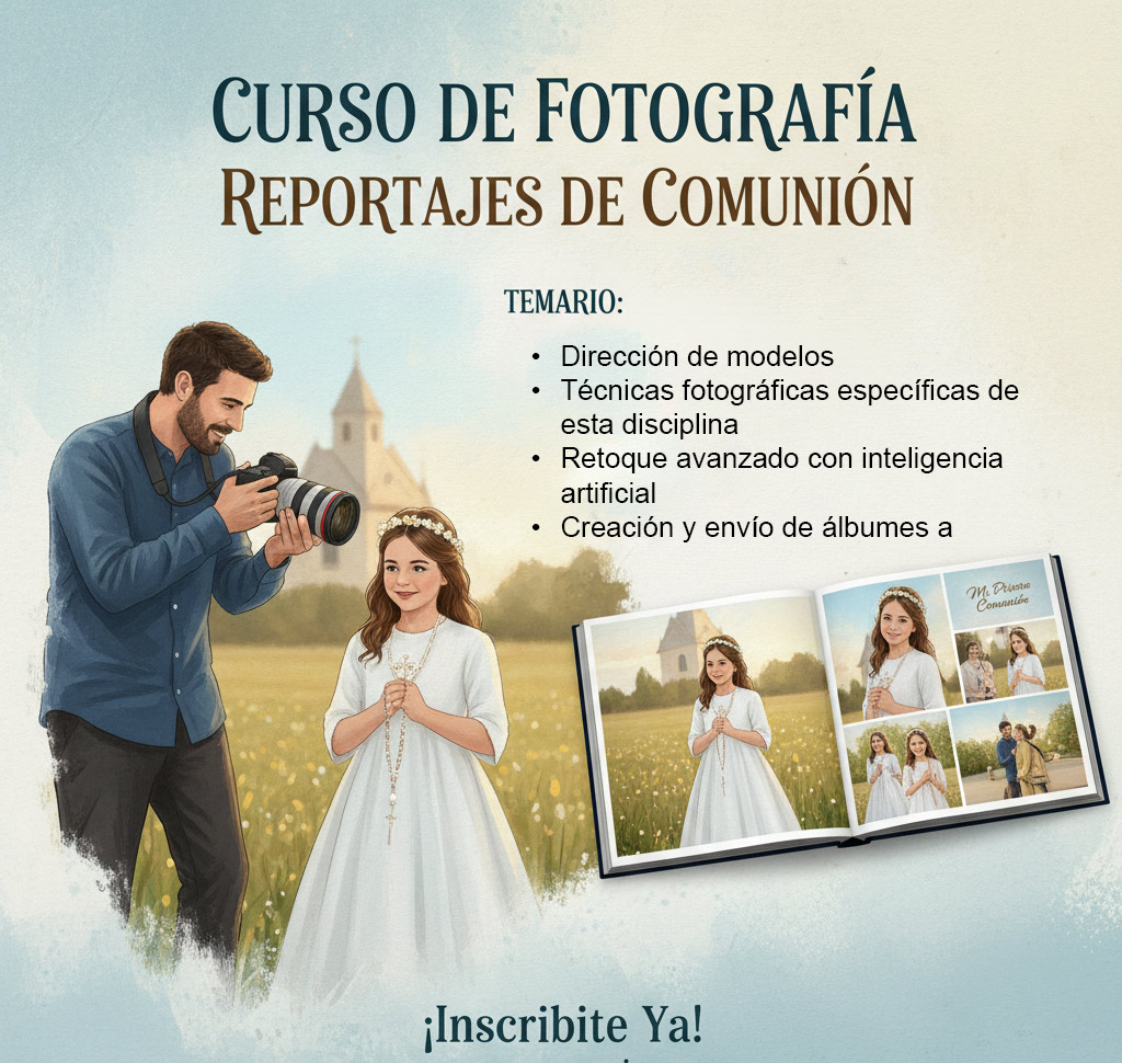 Cursos de fotografía Presenciales de reportajes fotográficos de comunión En España Impartidos por Álvaro Rodríguez Fotógrafo