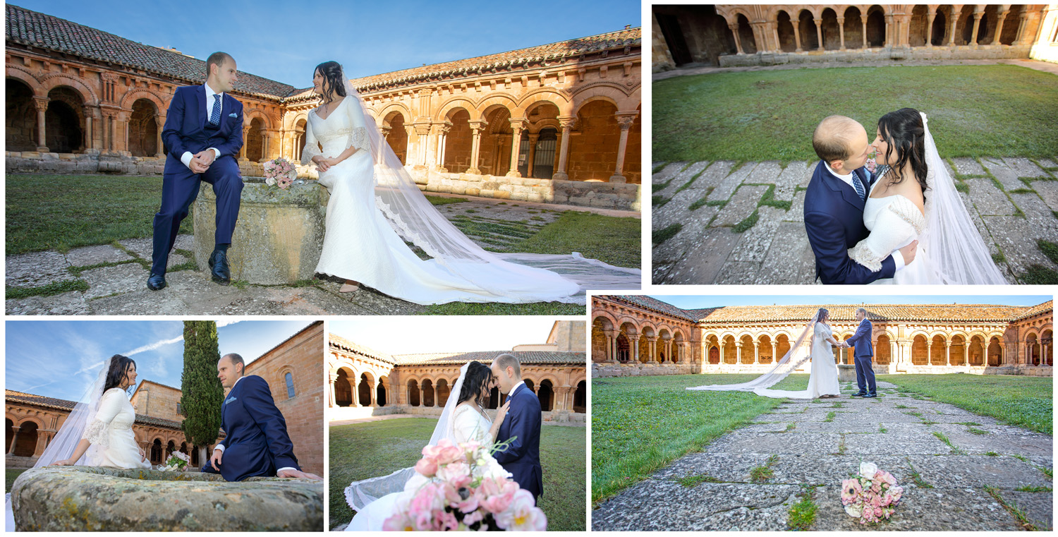 Fotografias de fotos de boda en Soria claustro de San Pedro castillo y Rincon de Becquer Soria