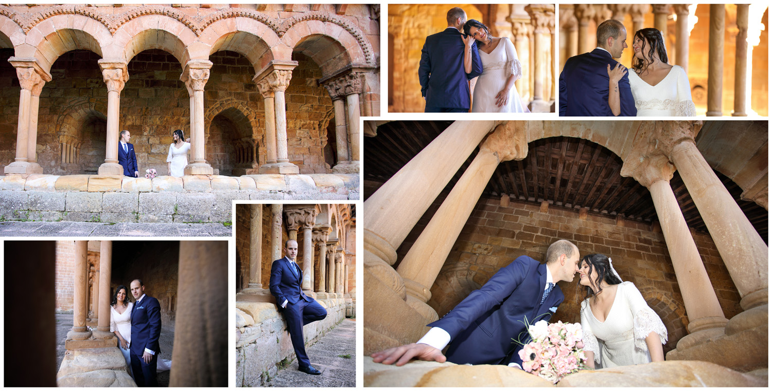 Fotografias de fotos de boda en Soria claustro de San Pedro castillo y Rincon de Becquer Soria