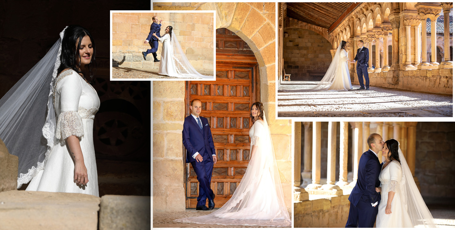 Fotografias de fotos de boda en Soria claustro de San Pedro castillo y Rincon de Becquer Soria