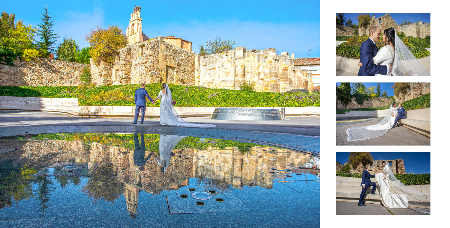 Fotografias de fotos de boda en Soria claustro de San Pedro castillo y Rincon de Becquer Soria